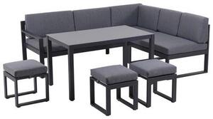 JEDÁLENSKÁ TERASOVÁ SÚPRAVA 6-dielne, kov, sklo, textil Ambia Garden - Lounge záhradný nábytok, Online Only