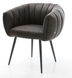 DELIFE Jedálenská stolička Jada-Flex mikrovlákno antracitová vintage 4-nohá zúžená čierna vrecková pružina