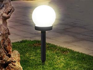 Verk 12285 Záhradná solárna lampa guľa biela, 10 cm, IP65, 4 ks