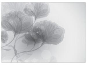 Obraz kvetov v šedých odtieňoch (70x50 cm)