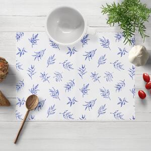 Biante Teflónové prestieranie na stôl TF-114 Modré olivové vetvičky na bielom 30x40 cm