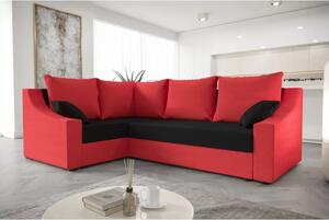 Praktická rohová sedačka OMNIA - červená / čierna