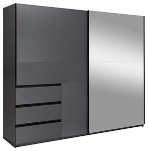 SKRIŇA S POSUVNÝMI DVERAMI, grafitová, 250/210/62 cm P & B - Skrine, Online Only