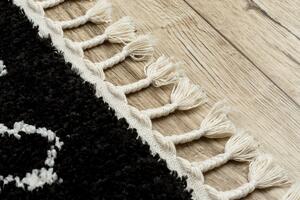 Dywany Lusczow Kusový shaggy koberec BERBER ETHNIC čierny