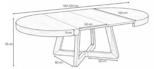 Rozkladací jedálenský stôl OLIA 130-230cm dub