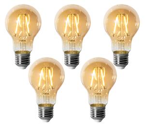 Sada 5 stmievateľných LED žiaroviek E27 A60 zlatá 3W 310 lm 2200K