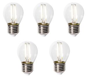 Sada 5 stmievateľných LED žiaroviek E27 P45 z číreho skla 3W 250 lm 3000K