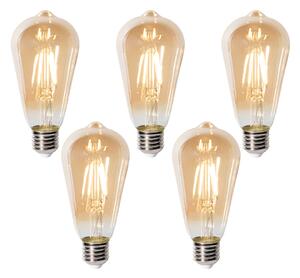 Sada 5 stmievateľných LED žiaroviek E27 ST64 zlatá 5W 450 lm 2700K