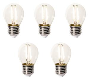 Sada 5 stmievateľných LED žiaroviek E27 P45 z číreho skla 3W 250 lm 2200K