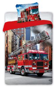DETSKÉ BAVLNENÉ OBLIEČKY FIREFIGHTERS 140X200 CM, 1KS 70X90 CM VZOROVANÉ