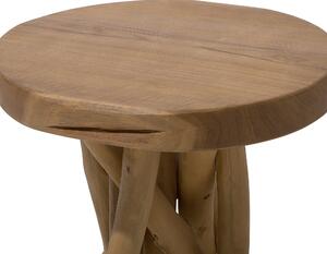 Odkladací stolík drevený teakové drevo prírodný rustikálny štýl nočný stolík