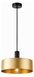 Luster na lanku HAKI 1xE27/60W/230V zlatá/čierna
