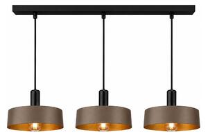 Závesný luster na lankách HAKI 3xE27/60W/230V hnedý/čierny