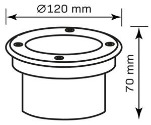 LED Nájazdové svietidlo MIVO LED/3W/230V pr. 12 cm IP67 matný chróm