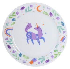 Detský porcelánový tanier Jednorožec Ø 19 cm