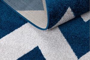 Dywany Lusczow Kusový koberec SKETCH KANE modrý/biely - cikcak