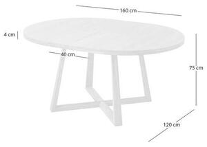 JEDÁLENSKÝ STÔL, divoký dub, 120-160/120/75 cm P & B - Stoly, Online Only