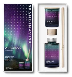 Darčekový set AURORA (polárna žiara) – vonná sviečka a difuzér