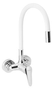 Drezová batéria Novaservis Titania Iris New so silikónovým ramienkom 100 mm biela-chróm 94484,0B