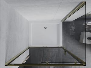 MEXEN - Apia sprchovací kút, posuvné dvere, 120 x 80 cm, transparentná, zlatá + vanička Rio - 840-120-080-50-00-4510