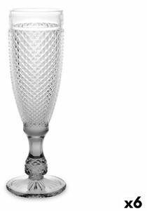 Vivalto Pohár šampanského Diamant Transparentná Antracit Sklo 185 ml (6 kusov)