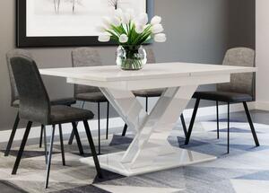 Rozkladací jedálenský stôl PEPAX - biely lesklý