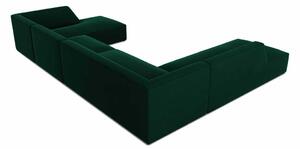 Zelená Sedemmiestna zamatová pohovka Ruby Panoramic 366 × 273 × 69 cm MICADONI HOME