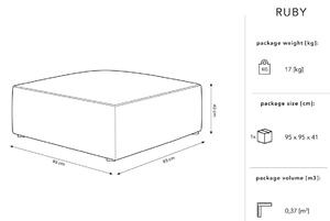 Zamatový taburet Ruby 93 × 93 × 40 cm MICADONI HOME