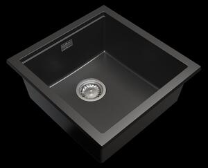 Gamma Decor 4850, 1-komorový granitový drez 480x500x215 mm, čierna, GMA-ZLE000156