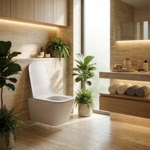 Rea Julio, závesná WC misa 515x345x300 mm, Rimless + toaletné sedadlo, biela lesklá, REA-C4803