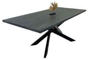 Jedálenský stôl DIAMOND dub halifax čierny / čierna 180 cm