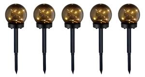 SADA 5x LED Solárna lampa 5xLED/0,12W/1,2V 3000K IP44 čierna