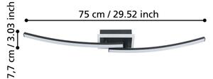 Eglo 901217 - LED Stropné svietidlo LUNGOLAGO LED/12W/230V 4000K čierna