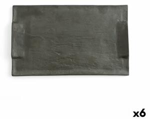 Tácka na chuťovky Quid Mineral Keramický Čierna 30 x 18 cm (6 kusov)