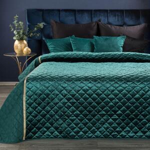 Luxusný zamatový prehoz na posteľ KRISTIN v tyrkysovej farbe