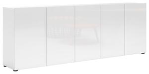 ŠIROKÁ KOMODA, biela s vysokým leskom, 225/79/38 cm home24 - Predsieňové programy, Online Only