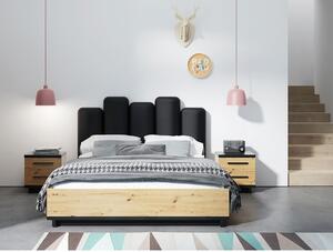 Nábytok do spálne s posteľou 160x200 DELAWARE 4 - dub artisan / matný čierny