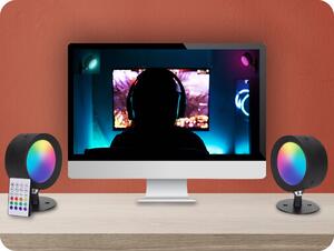Solight LED nabíjateľné RGB+CCT svietidlo s diaľkovým ovládačom max. 120lm, USB-C, 1200mAh [WL91]