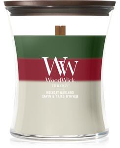Woodwick Trilogy Holiday Garland vonná sviečka s dreveným knotom 275 g