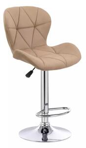 LuxuryForm DESIGN Barová stolička LIVIO VELUR na striebornom tanieri - latte