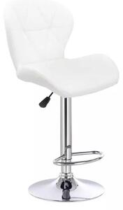LuxuryForm DESIGN Barová stolička LIVIO na striebornom tanieri - biela