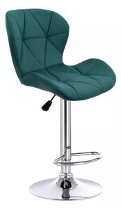 LuxuryForm DESIGN Barová stolička LIVIO VELUR na striebornom tanieri - zelená