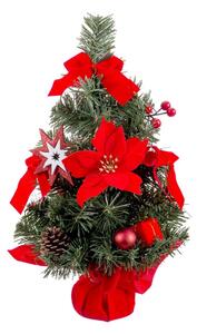 BigBuy Christmas Vianočná ozdoba Červená zelená Plastické Látka Vianočný stromček 40 cm
