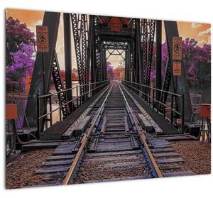 Sklenený obraz železničného mosta (70x50 cm)