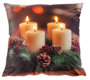 Vankúšik s LED svetlom ADVENTNÝ VENIEC 40 x 40 cm