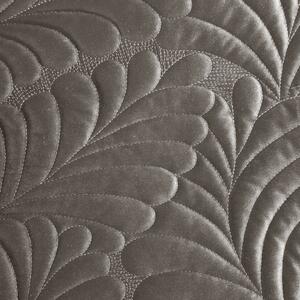 EUROFIRANY Zamatový prehoz, šitý niťou 170 cm x 210 cm tmavobéžová 100 % polyester