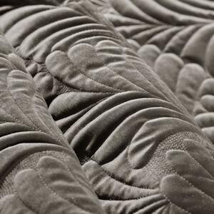 EUROFIRANY Zamatový prehoz, šitý niťou 170 cm x 210 cm tmavobéžová 100 % polyester