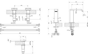 Villeroy & Boch TVZ106001000K5 Sada výtokov pre umývadlo Dawn 60x150x