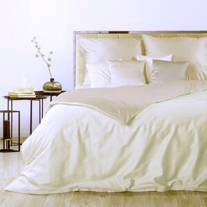EUROFIRANY Hladká a ľahká posteľná bielizeň z kvalitnej bavlnenej tkaniny 140 cm x 200 cm krémová satén 100% bavlna