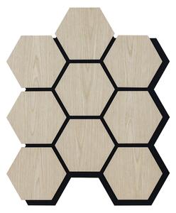 Akustický panel s dřevěnou dýhou - Hexagon - dekor dub svetlý | 79,8×66 cm | ALFIstyle.cz